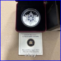 2010 CANADA $20 Swarovski Tanzanite Crystal SNOWFLAKE Proof Silver Coin
