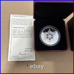 2010 CANADA $20 Swarovski Tanzanite Crystal SNOWFLAKE Proof Silver Coin
