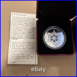 2010 CANADA $20 Swarovski Tanzanite Crystal SNOWFLAKE Proof Silver Coin