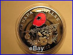 2010 Canada Poppy Silver Coloured Dollar Coin Extremely Low Mintage And Rare