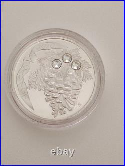 2010-Canada $20 Holiday Pine Cones Moonlight. 9999 Silver Coin With OGP & COA