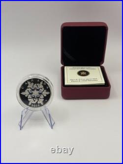 2010 Canada $20 Silver Crystal Snowflake Tanzanite Coin RCM Proof Box COA 0556/7
