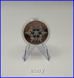2010 Canada $20 Silver Crystal Snowflake Tanzanite Coin RCM Proof Box COA 0556/7