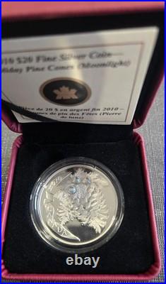 2010 Canada Pine Cone Monlight $ 20 one ounce silver coin, uncirculated