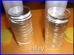2010 Silver Canadian Maple Leafs BU- 2 Tubes of 25 (50 1oz Silver coins)