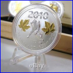 2010 Vancouver Canada Olympics 3 PURE Silver & Gold Coin Set Royal Mint Box COA