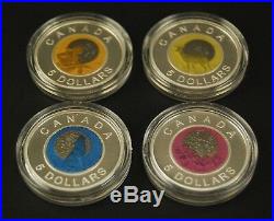 2011-2012 Canada $5 RCM Full Moon Sterling Silver & Niobium 4-Coin Set