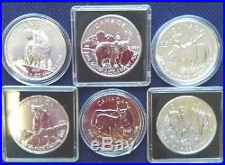2011-2013 Lot of 6x Canada Wildlife $5 1oz Silver Coins (Tax Exempt)