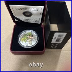2011 $20 Fine Silver Coin Maple Leaf Crystal Raindrop