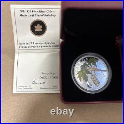 2011 $20 Fine Silver Coin Maple Leaf Crystal Raindrop