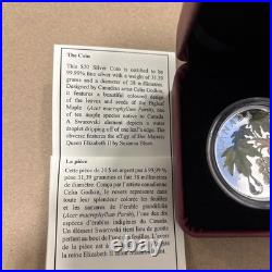 2011 $20 Fine Silver Coin Maple Leaf Crystal Raindrop