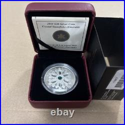 2011 $20 silver coin crystal snowflake (emerald)