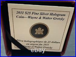 2011 $25 99.99% Fine Silver Wayne And Walter Gretzky Hologram Coin With COA
