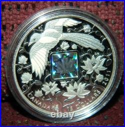2011 CANADA $15 MAPLE OF HAPPINESS MAGPIE PROOF SILVER COIN WithHOLOGRAM + BOX