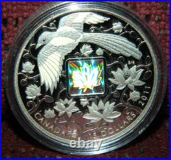 2011 CANADA $15 MAPLE OF HAPPINESS MAGPIE PROOF SILVER COIN WithHOLOGRAM + BOX