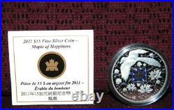 2011 CANADA $15 MAPLE OF HAPPINESS MAGPIE PROOF SILVER COIN WithHOLOGRAM + BOX