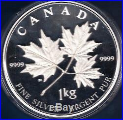 2011 Canada Maple Leaf Forever Proof Silver Kilo Coin. 9999 Pure