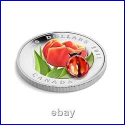2011 Canada $20 Fine Silver Coin Tulip with Venetian Glass Ladybug