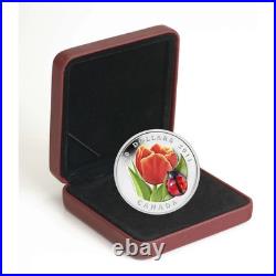 2011 Canada $20 Fine Silver Coin Tulip with Venetian Glass Ladybug