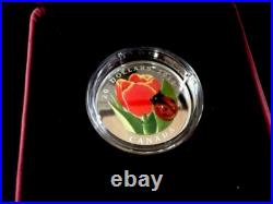 2011 Canada $20 Tulip With Venetian Glass Ladybug Fine Silver Coin