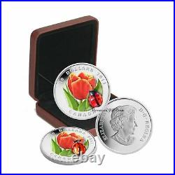 2011 Canada $20 Tulip With Venetian Glass Ladybug Fine Silver Coin (#1)
