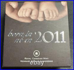 2011 Canada $4 Dollars Born in 2011 Baby Feet Pure Silver Coin