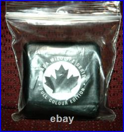 2011 Canada $5 Wildlife Series Arctic Wolf Full Color 1 Oz Silver Coin & Box