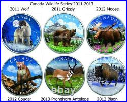 2011 Canada Wildlife Series Wolf Star! 1 Oz. 999 Pure Silver Colorized Coin 2011 Canada Wildlife Series Wolf Star! 1 Oz. 999 Pure Silver Colorized Coin