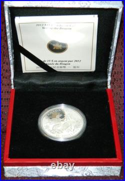 2012 CANADA $15 LUNAR YEAR OF THE DRAGON. 9999 1OZ PROOF SILVER COIN WithBOX & COA