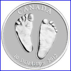 2012 Canada $10 Fine Silver Coin Welcome to the World Baby Feet