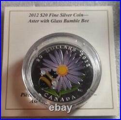 2012? Canada $20 Aster with Venetian Glass Bumble Bee? Pure Silver Coin
