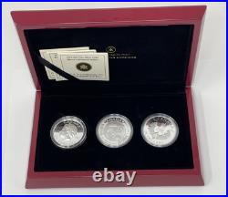 2012 Canada$ 20 Fine Silver 1oz Queens's Diamond Jubilee 3 Coin Set #46-01A