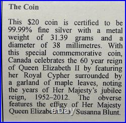 2012 Canada$ 20 Fine Silver 1oz Queens's Diamond Jubilee 3 Coin Set #46-01A
