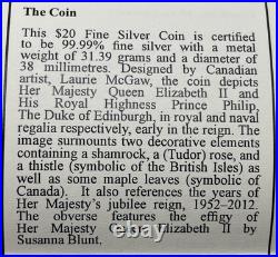 2012 Canada$ 20 Fine Silver 1oz Queens's Diamond Jubilee 3 Coin Set #46-01A