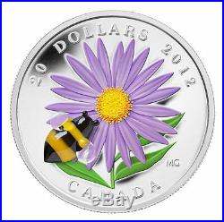 2012 Canada $20 Fine Silver Aster and Bumble Bee Coin