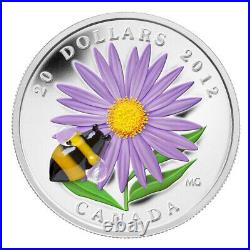 2012 Canada $20 Fine Silver Coin Aster with Venetian Glass Bumble Bee