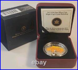 2012 Canada $20 Fine Silver Coin Maple Leaf with Crystal Raindrop