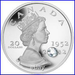 2012 Canada $20 Fine Silver Coin The Queen's Diamond Jubilee with Crystal