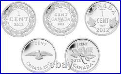 2012 Canada Farewell to the Penny Fine Silver 5-coin Set