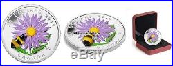 2012 Canada Fine Silver $20 Coin Aster with Venetian Glass Bumble Bee