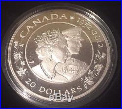 2012 Queen's Diamond Jubilee Set of 3 20$ Silver Coins/COA. Canada SWAROVSKI RCM