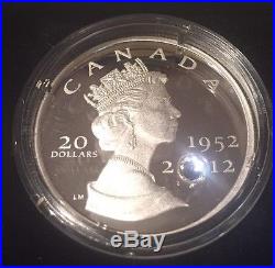 2012 Queen's Diamond Jubilee Set of 3 20$ Silver Coins/COA. Canada SWAROVSKI RCM