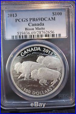 2013 $100 Bison Matte (Proof) Silver Commemorative, $100 face value Canada coin