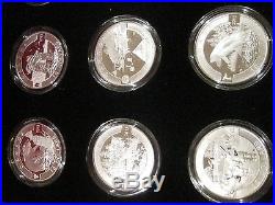 2013 $10 Fine Silver 12-Coin Set with Deluxe Wooden Box O Canada Subscription