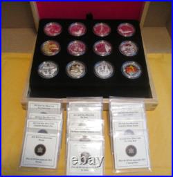 2013 $10 O Canada 12 Coin Set 99.99% Fine Silver Incl Box and COAs