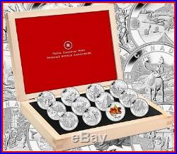 2013 $10 O Canada 99.99% Fine Silver Set In Wooden Collector Box 12 Coin Set
