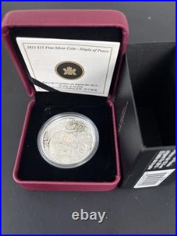 2013 $15 Fine Silver Coin Maple Of Peace
