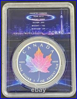 2013 1 Oz. 9999 Silver Canadian Maple City Legends Tokyo Beautiful Colorized