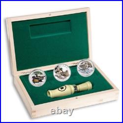 2013-2014 $10 Ducks of Canada Silver 3 Coin Set with Display Case and Duck Cal
