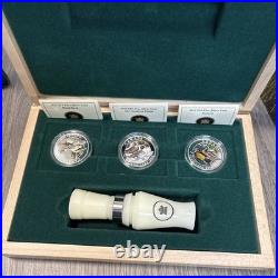 2013-2014 $10 Ducks of Canada Silver 3 Coin Set with Display Case and Duck Cal